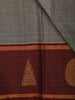 Steel Grey Butta Zari Woven Design Pure Kanchipuram Silk Saree with Contrast Border