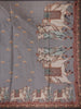 Steel Grey Floral Design Tussar Silk Saree - Diadem