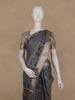 Steel Grey Floral Printed Design Tussar Silk Saree