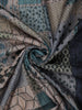Steel Grey Geometric Printed Design Tussar Silk Saree