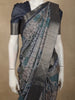Steel Grey Geometric Printed Design Tussar Silk Saree