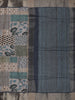 Steel Grey Geometric Printed Design Tussar Silk Saree