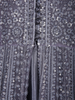 Steel Grey Heavy Sequins and Thread Embellished Design Net Engagement Gown with Net Dupatta