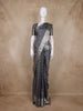 Steel Grey Leaf Motif Woven Kanchipuram Silk Saree