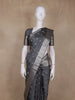 Steel Grey Leaf Motif Woven Kanchipuram Silk Saree