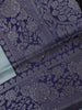 Steel Blue Floral Designed Soft Silk Saree - Diadem