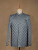 Steel Blue Geometric Design Men's Suit