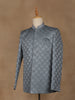 Steel Blue Geometric Design Men's Suit