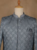 Steel Blue Geometric Design Men's Suit