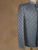 Steel Blue Geometric Design Men's Suit