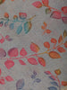 Stone Grey Multicolor Leaf Print Cotton Saree