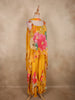 Sunflower Mustard Yellow Floral Sequins and Beads Embroidered Design Crepe Palazzo Suit