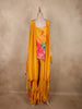 Sunflower Mustard Yellow Floral Sequins and Beads Embroidered Design Crepe Palazzo Suit