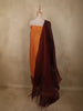 Sunset Orange Butta Woven Design Pure Cotton Unstitched Salwar Material with Contrast Dupatta