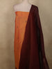 Sunset Orange Butta Woven Design Pure Cotton Unstitched Salwar Material with Contrast Dupatta