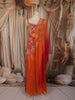 Sunset Orange Floral Beads and Thread Embroidered Design Tissue Palazzo Suit with Dupatta