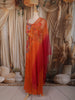 Sunset Orange Floral Beads and Thread Embroidered Design Tissue Palazzo Suit with Dupatta