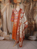 Sunset Orange Floral Printed Design Cotton Straight Cut Salwar Suit with Dupatta