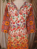 Sunset Orange Floral Printed Design Cotton Straight Cut Salwar Suit with Dupatta