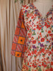Sunset Orange Floral Printed Design Cotton Straight Cut Salwar Suit with Dupatta