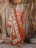 Sunset Orange Floral Printed Design Cotton Straight Cut Salwar Suit with Dupatta