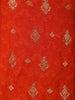 Sunset Orange Floral Zari and Mirror Embroidered Design Crepe Salwar Suit