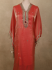 Sunset Orange Mirror Embroidered Design Kaftan-style Organza Salwar Suit