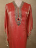Sunset Orange Mirror Embroidered Design Kaftan-style Organza Salwar Suit