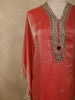 Sunset Orange Mirror Embroidered Design Kaftan-style Organza Salwar Suit