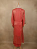 Sunset Orange Mirror Embroidered Design Kaftan-style Organza Salwar Suit