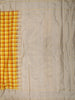 Sunshine Yellow Checked Woven Design Pure Kanchipuram Silk Saree with Contrast Zari Border