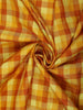 Sunshine Yellow Checked Woven Design Pure Kanchipuram Silk Saree with Contrast Zari Border