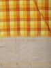 Sunshine Yellow Checked Woven Design Pure Kanchipuram Silk Saree with Contrast Zari Border