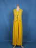 Sunshine Yellow Floral Embroidered Georgette Palazzo Suit