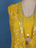 Sunshine Yellow Floral Embroidered Georgette Palazzo Suit