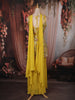 Sunshine Yellow Floral Sequin and Thread Embroidered Design Georgette Palazzo Suit with Choker Dupatta