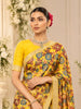 Sunshine Yellow Kalamkari Printed Design Pure Tussar Saree with Sequins Designer Border