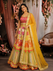 Sunshine Yellow Stone Embellished Design Space Silk Lehenga with Contrast Dupatta