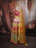 Sunshine Yellow Stone Embellished Design Space Silk Lehenga with Contrast Dupatta