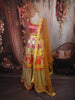 Sunshine Yellow Stone Embellished Design Space Silk Lehenga with Contrast Dupatta