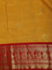 Sunshine Yellow Vaira Oosi Kattam Zari Woven Design Pure Kanchipuram Silk Saree with Contrast Zari Border