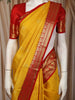 Sunshine Yellow Vaira Oosi Kattam Zari Woven Design Pure Kanchipuram Silk Saree with Contrast Zari Border
