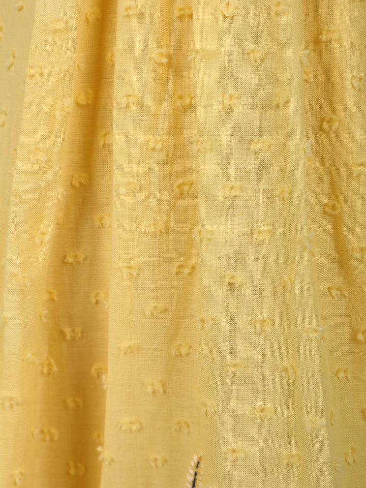 Sunshine Yellow Embroidered Cotton Salwar Suit Set - Diadem