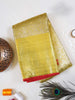 Gold Pure Kanchipuram Bridal Korvai Silk Saree with Zari Flower Motifs & Design Border