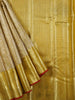Gold Pure Kanchipuram Bridal Korvai Silk Saree with Zari Flower Motifs & Design Border