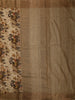 Taupe Brown Floral Woven Design Pure Tussar Saree with Solid Border