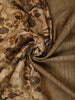 Taupe Brown Floral Woven Design Pure Tussar Saree with Solid Border