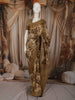 Taupe Brown Floral Woven Design Pure Tussar Saree with Solid Border