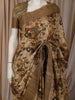 Taupe Brown Floral Woven Design Pure Tussar Saree with Solid Border