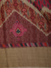 Taupe Brown Geometric Woven Design Pure Tussar Saree with Contrast Border